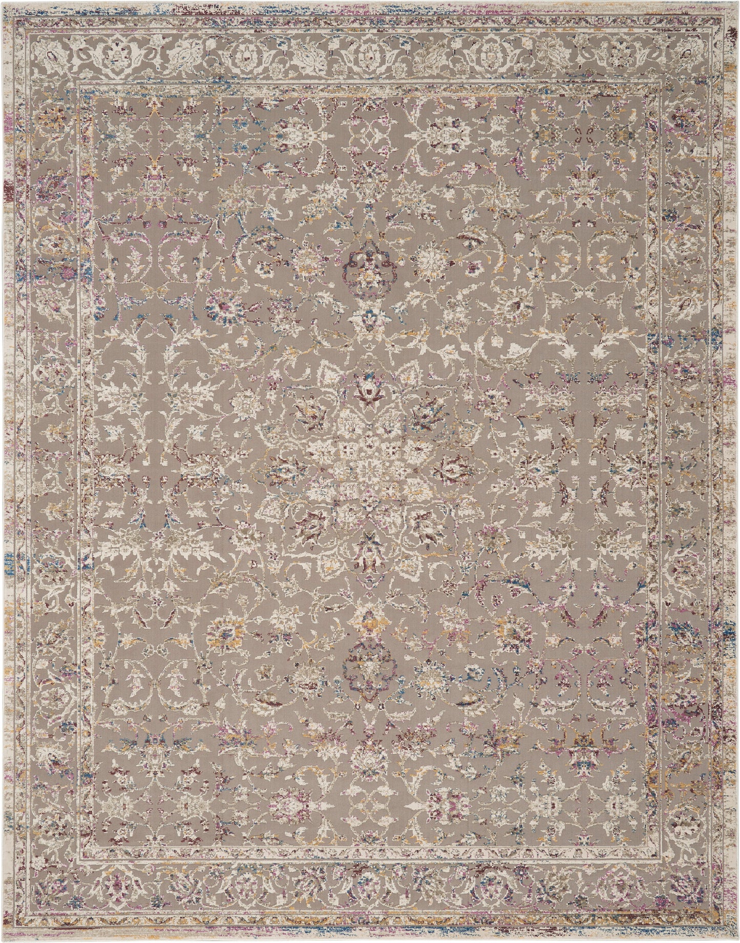 Nourison Home Melody MEL02 Grey Multi Traditional Power-loomed Rug
