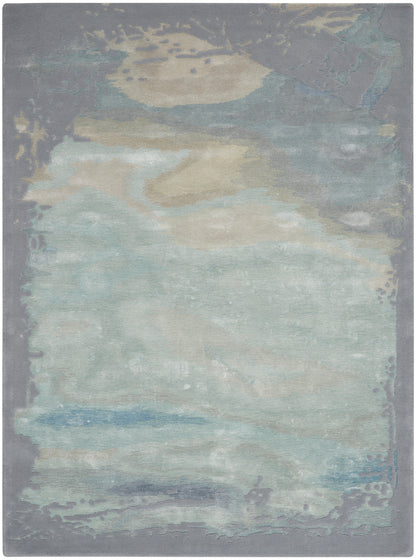 Nourison Home Prismatic PRS19 Seafoam Silver Contemporary Hand Tufted Rug