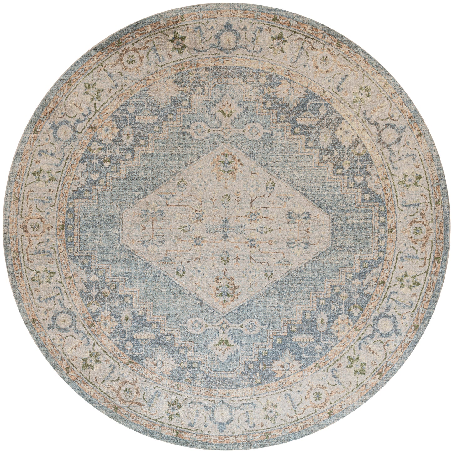 Nourison Home Astra Machine Washable ASW11 Silver Blue Traditional Power-loomed Rug