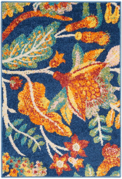 Nourison Home Allur ALR09 Navy Multicolor Contemporary Power-loomed Rug