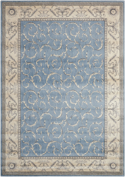 Nourison Home Somerset ST02 Light Blue Traditional Power-loomed Rug