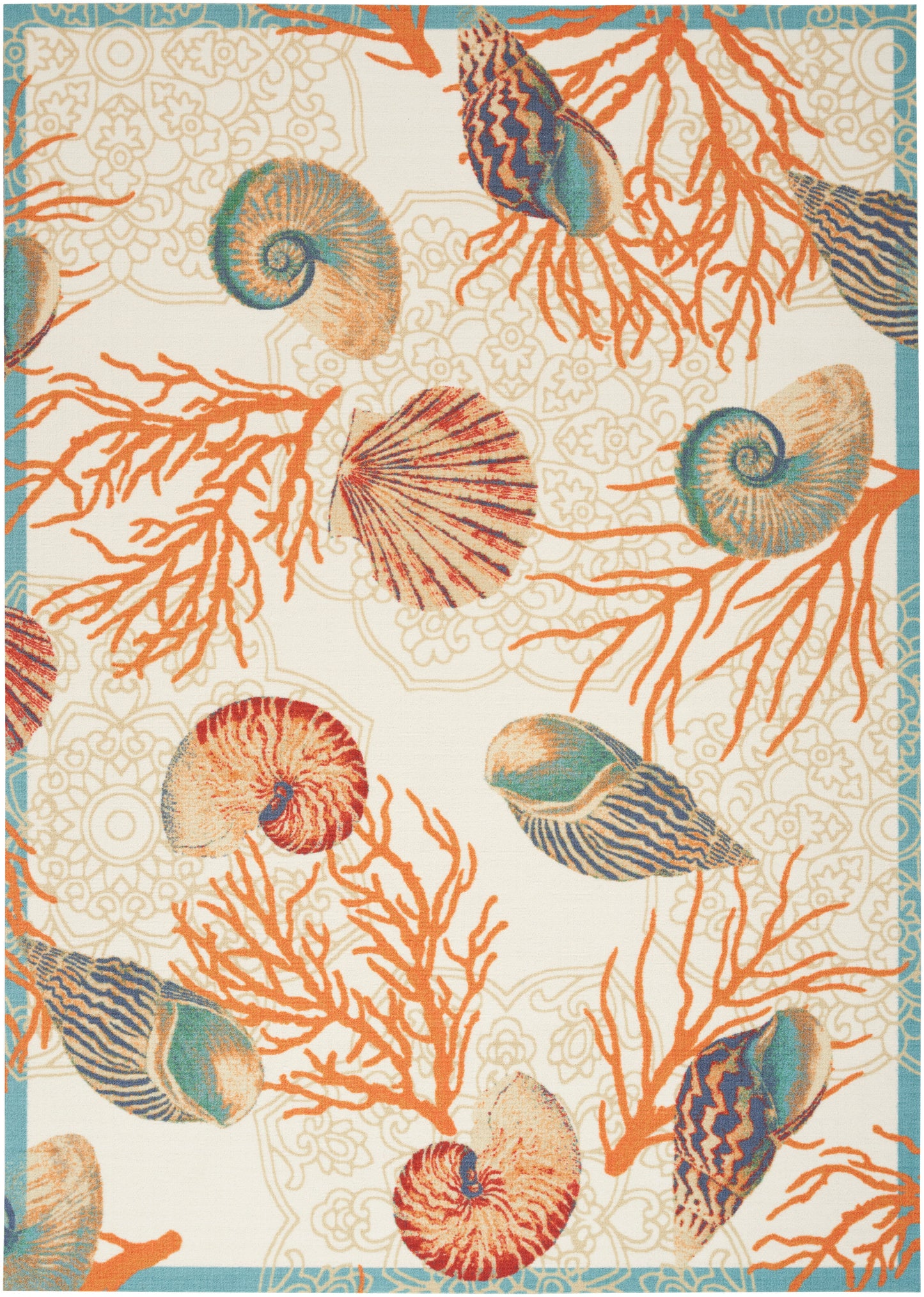 Waverly Sun N Shade SND92 Ivory Multi Contemporary Power-Loomed Rug