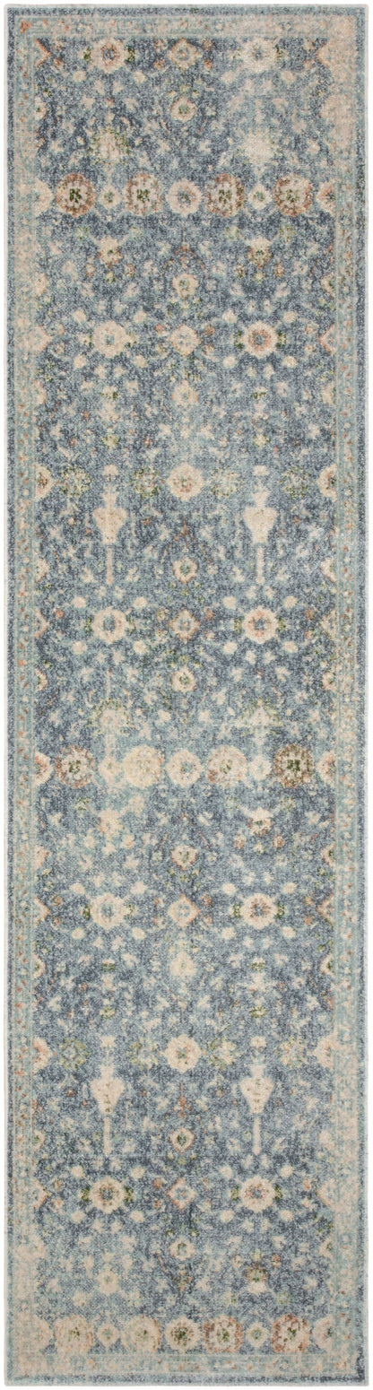 Nourison Home Astra Machine Washable ASW16 Teal Beige Traditional Power-loomed Rug