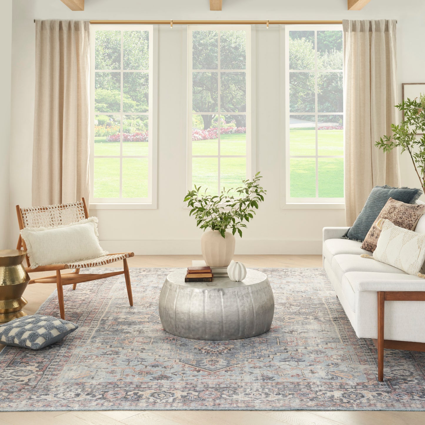 Nourison Home New Concept Washables  Light Grey Blue  Traditional