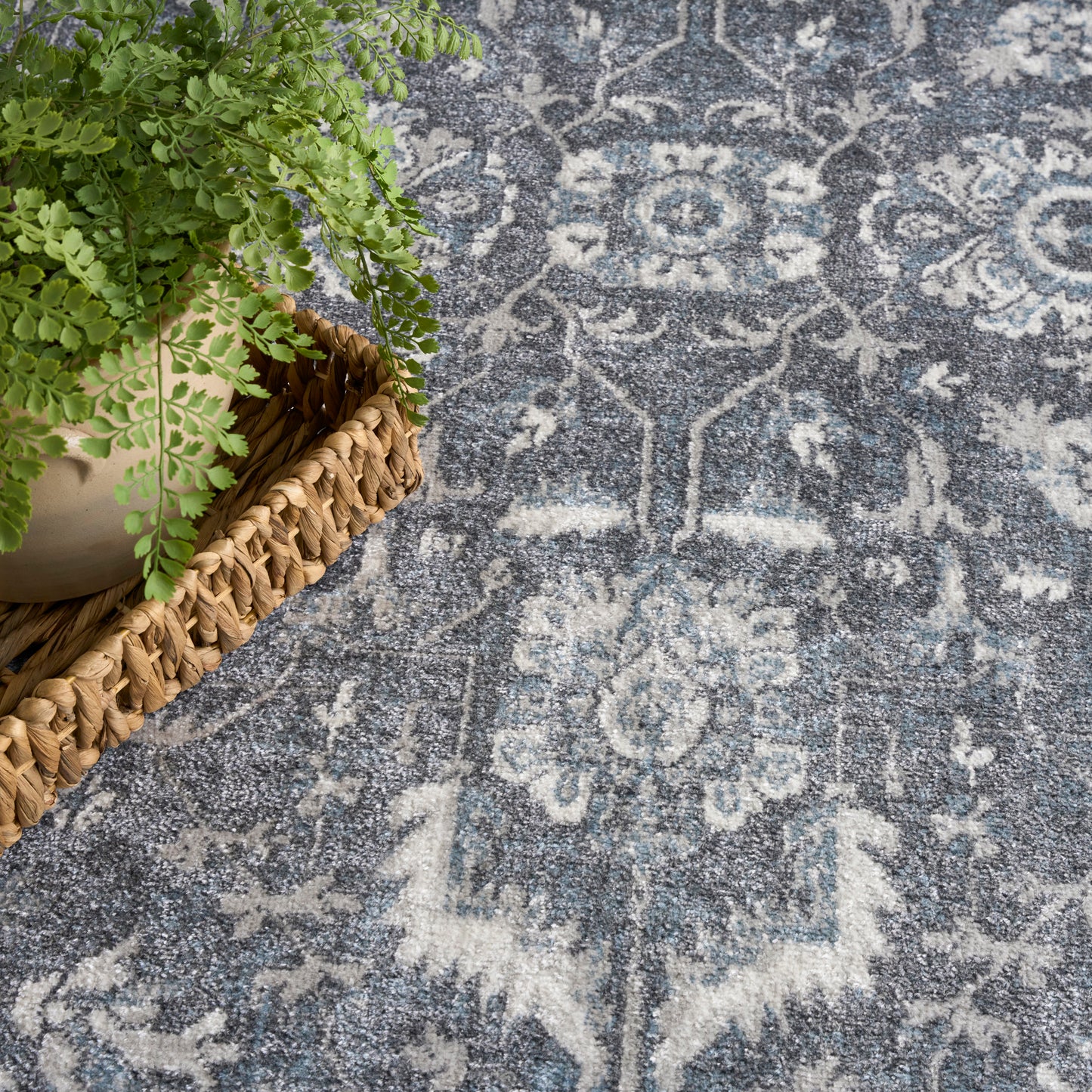Nourison Home Astra Machine Washable  Slate  Traditional