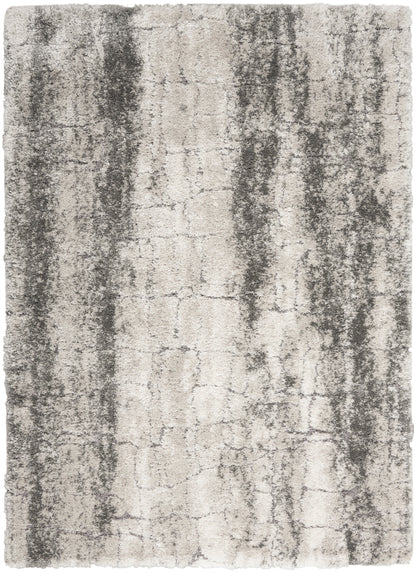 Nourison Home Dreamy Shag DRS01 Ivory Charcoal Contemporary Power-loomed Rug