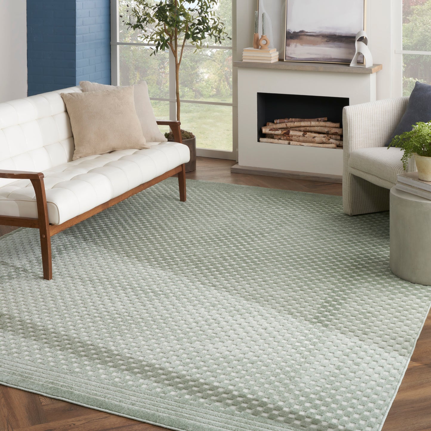 Nourison Home Care Free  Green  Contemporary