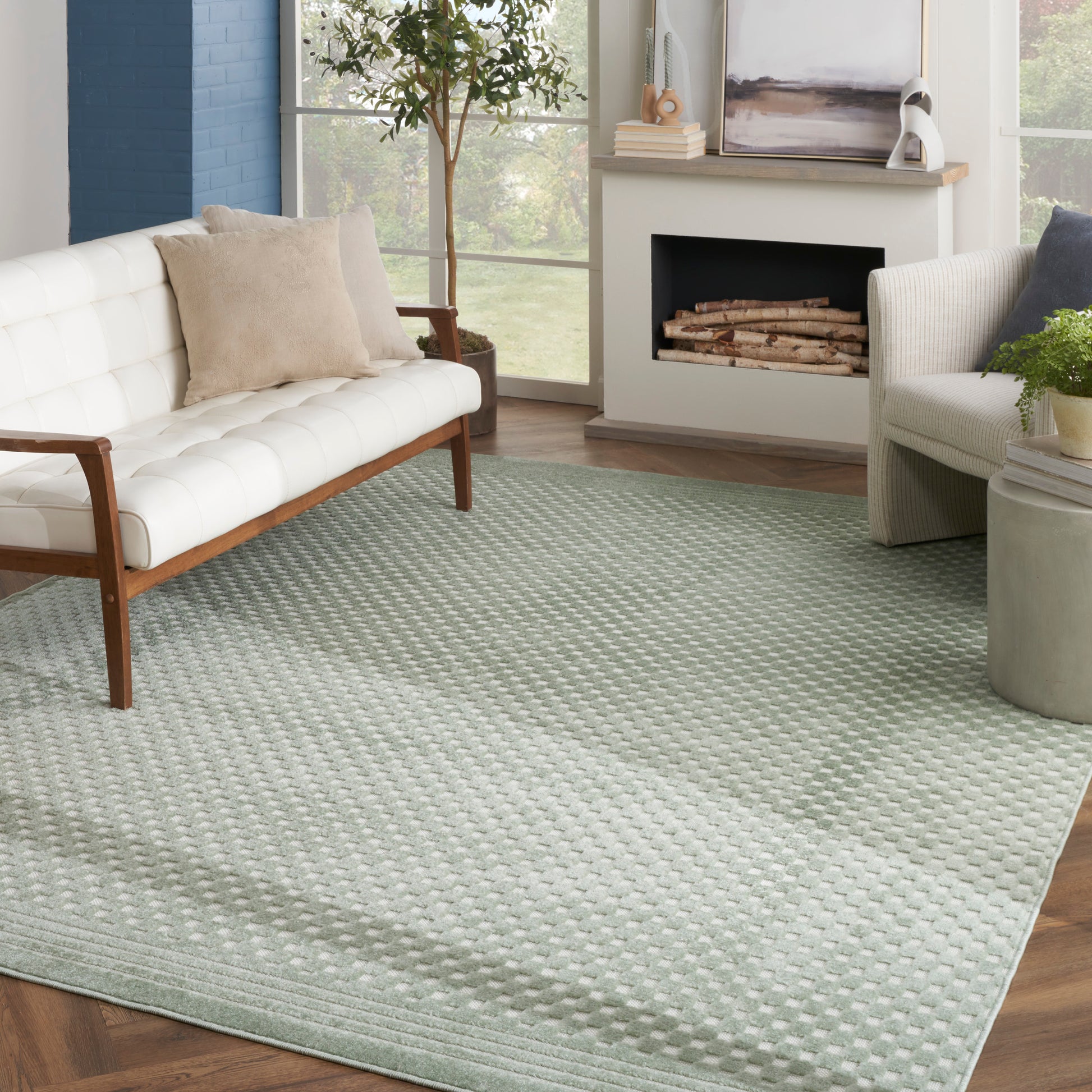 Nourison Home Care Free  Green  Contemporary