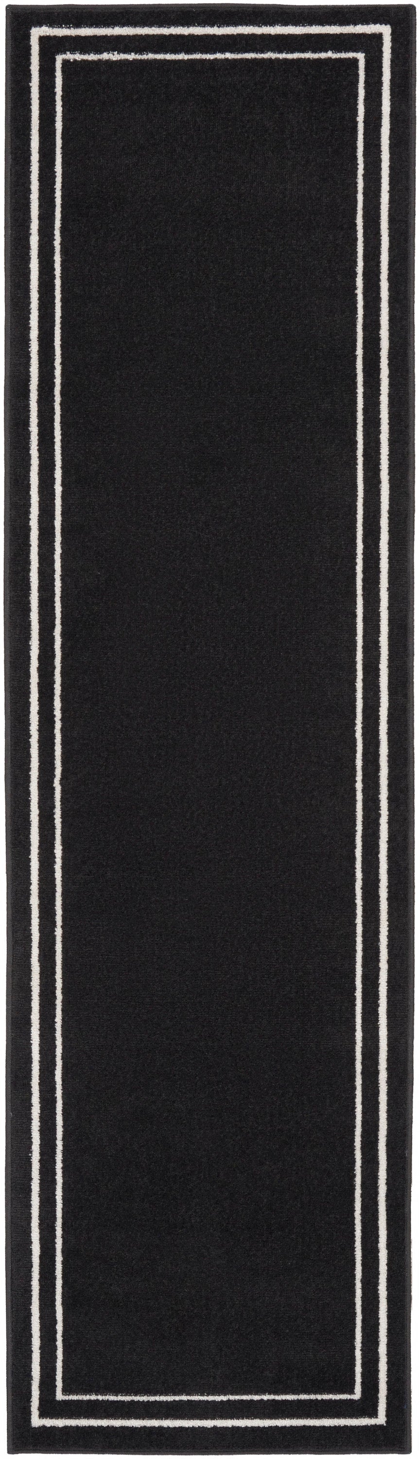 Nourison Home Nourison Essentials NRE02 Black Ivory Contemporary Power-loomed Rug
