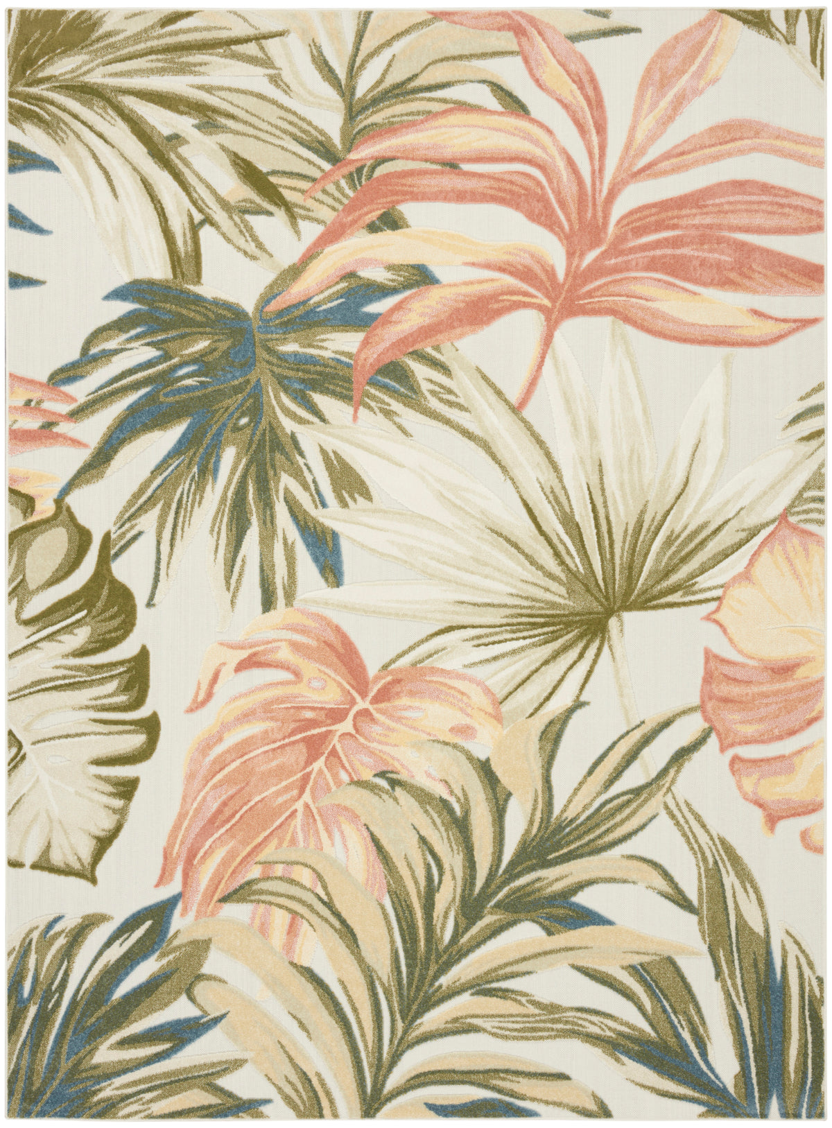 Nourison Home Aloha  Ivory Green  Contemporary