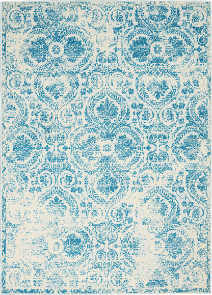Nourison Home Jubilant JUB05 Blue Transitional Power-loomed Rug