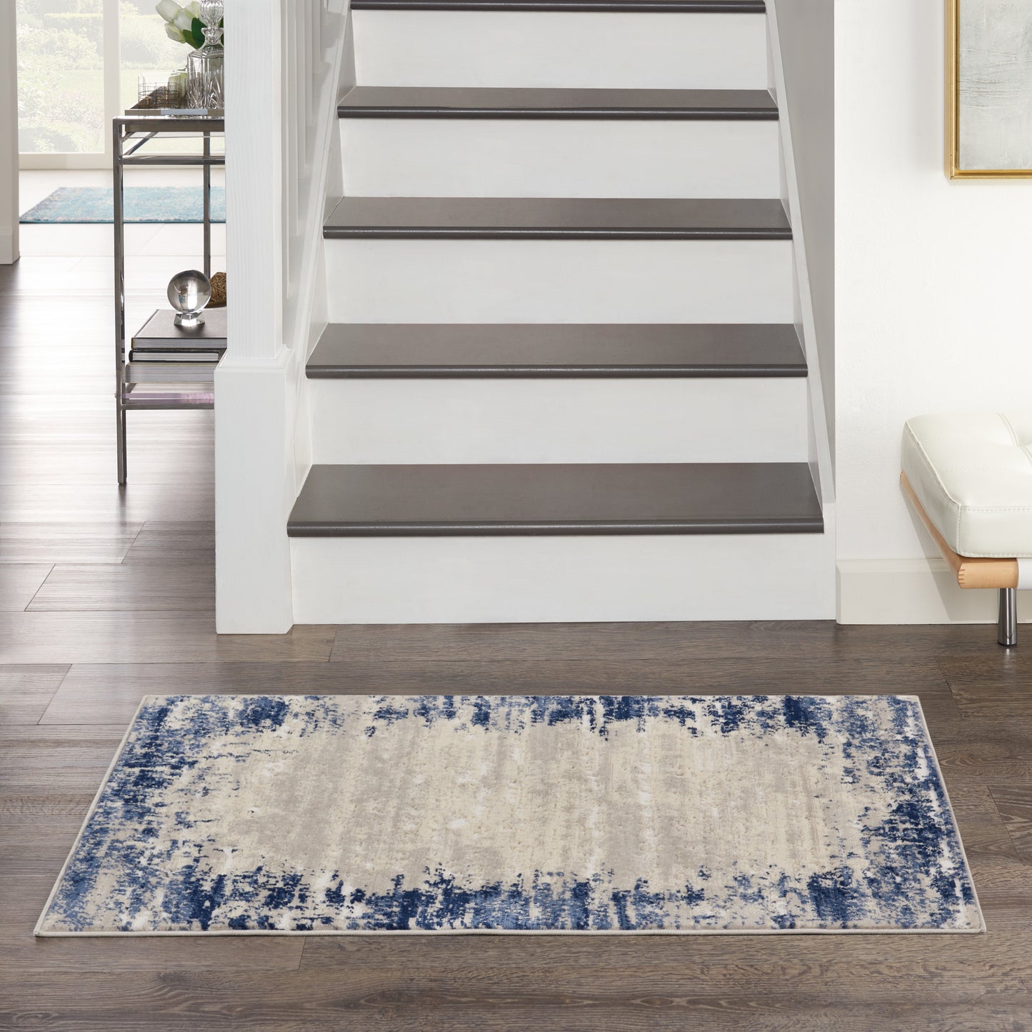 Nourison Home Cyrus  Ivory Navy  Contemporary