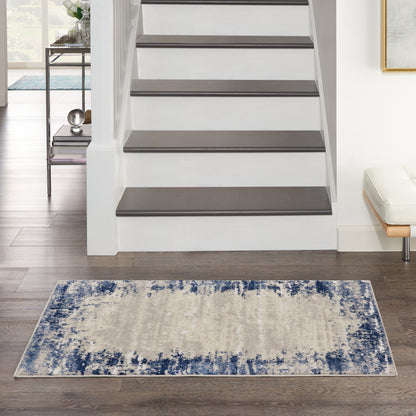 Nourison Home Cyrus  Ivory Navy  Contemporary