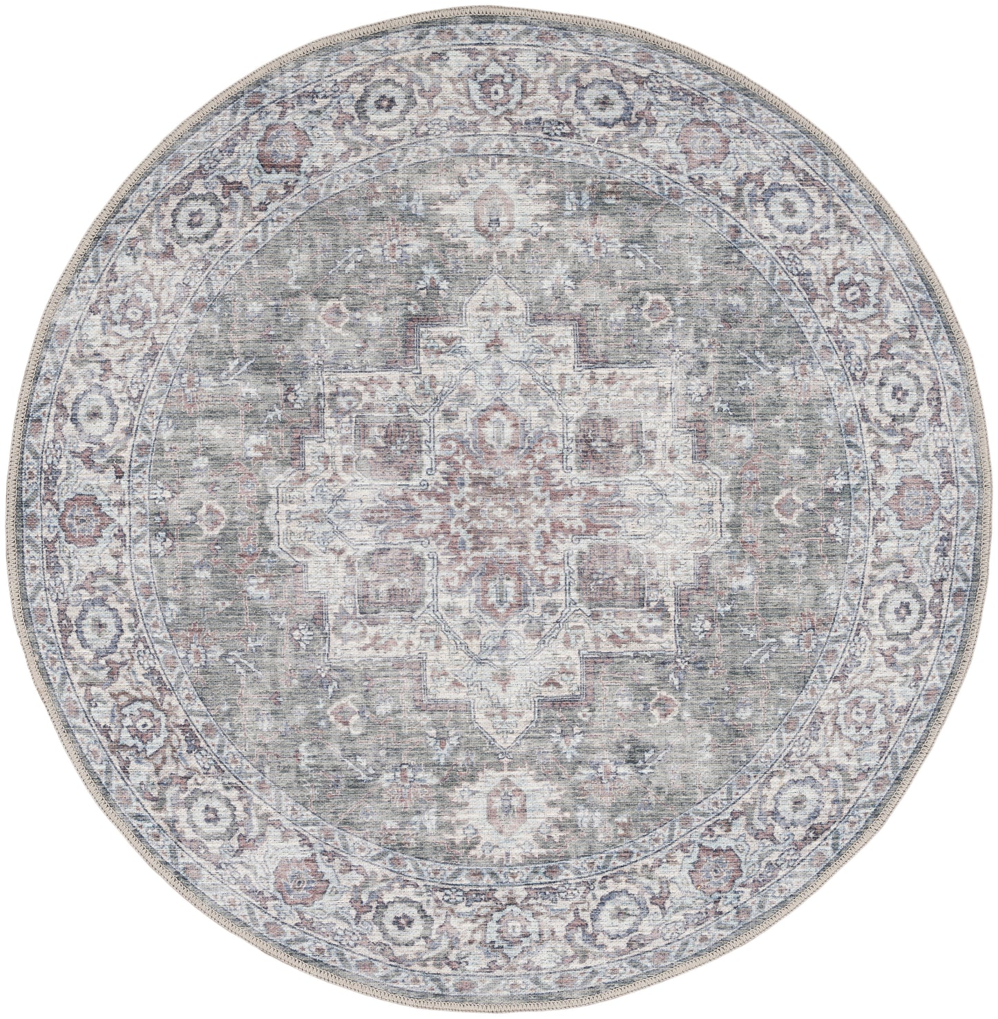 Nourison Home New Concept Washables SR101 Ivory Grey Traditional Machine Woven Rug