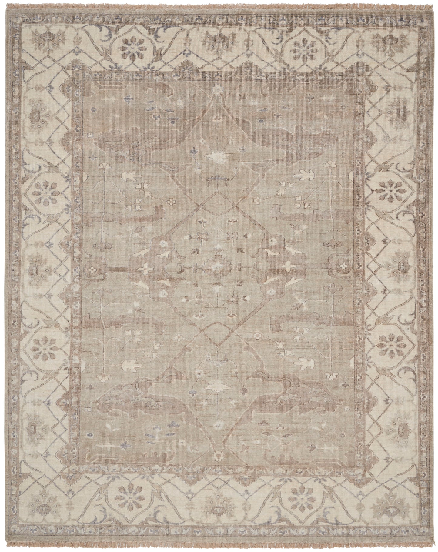 Nourison Home Aldora ALD01 Silver Traditional Hand Knotted Rug