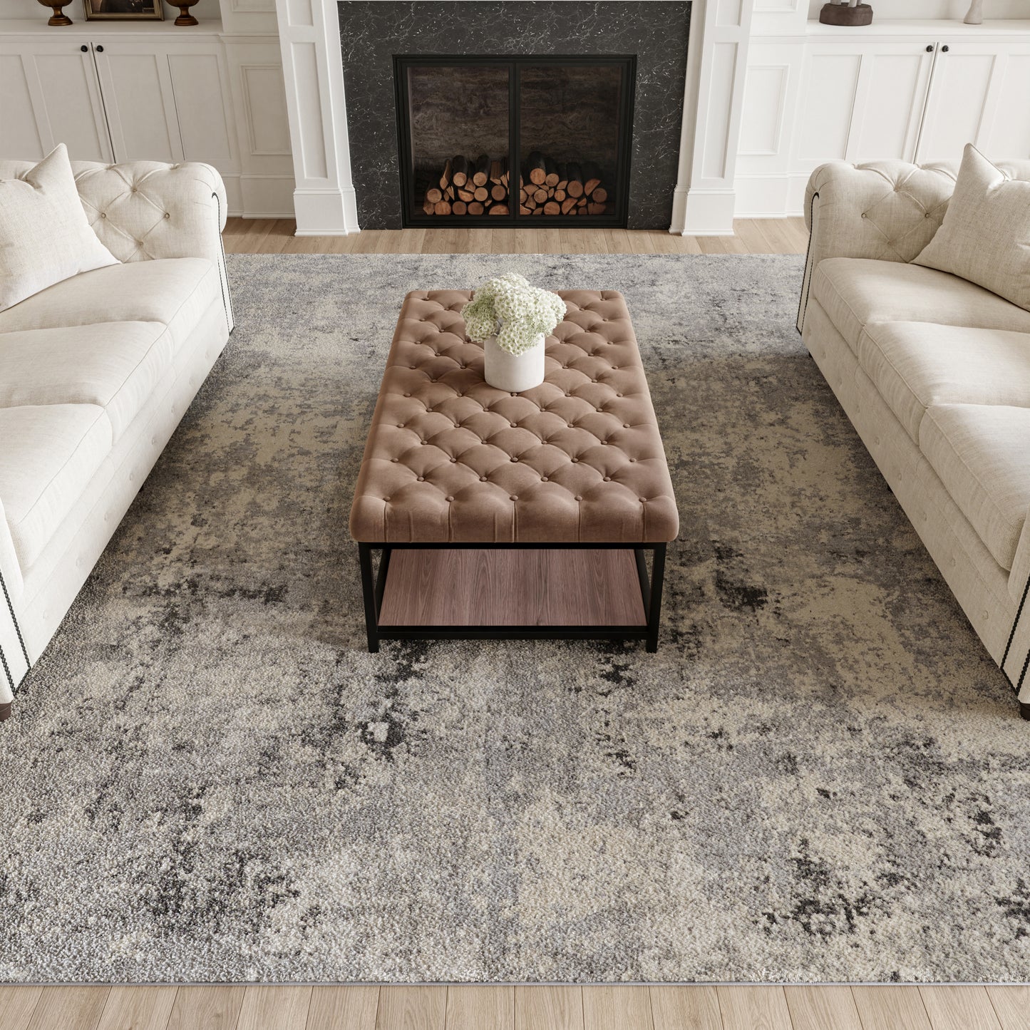 Nourison Home Rustic Textures  Grey Beige  Contemporary