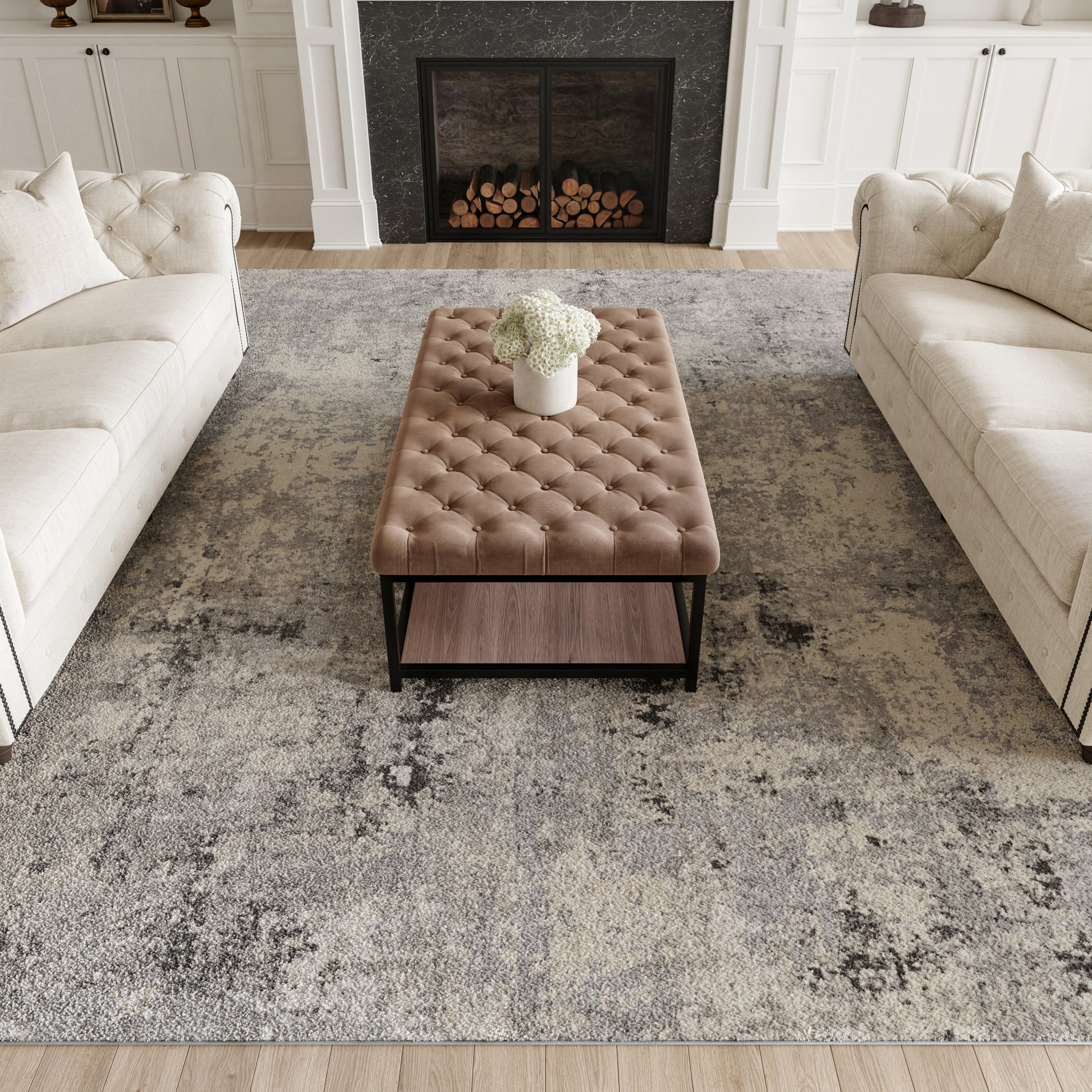 Nourison Home Rustic Textures  Grey Beige  Contemporary