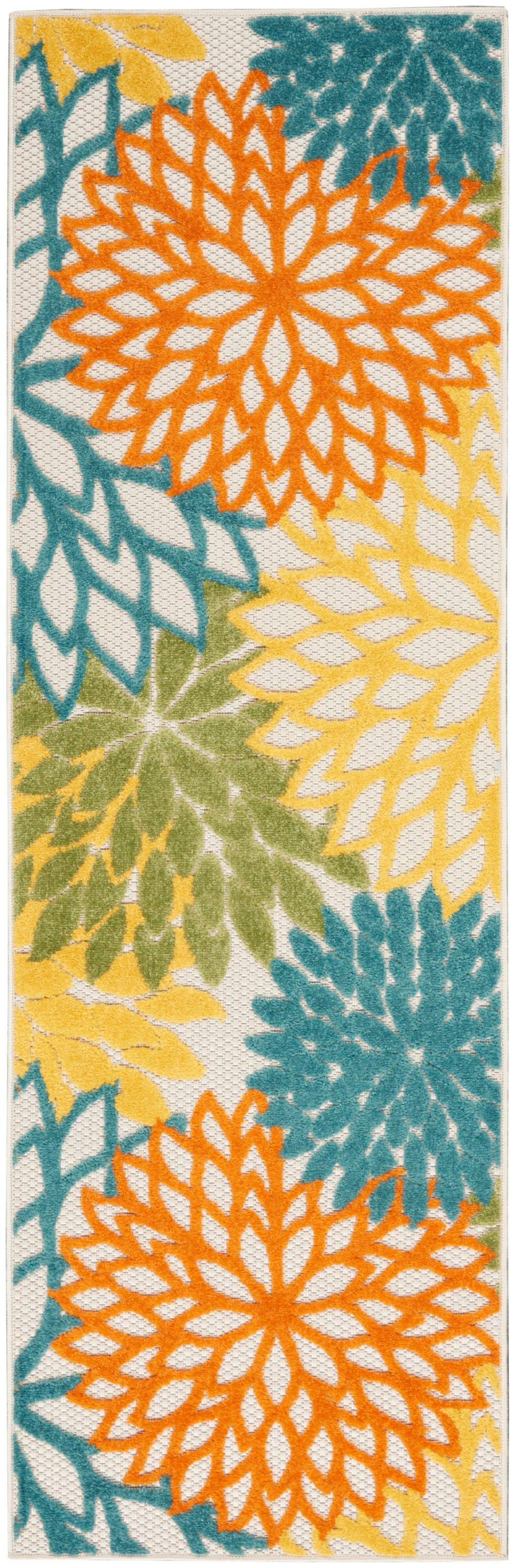 Nourison Home Aloha ALH05 Turquoise Multicolor Contemporary Power-loomed Rugs