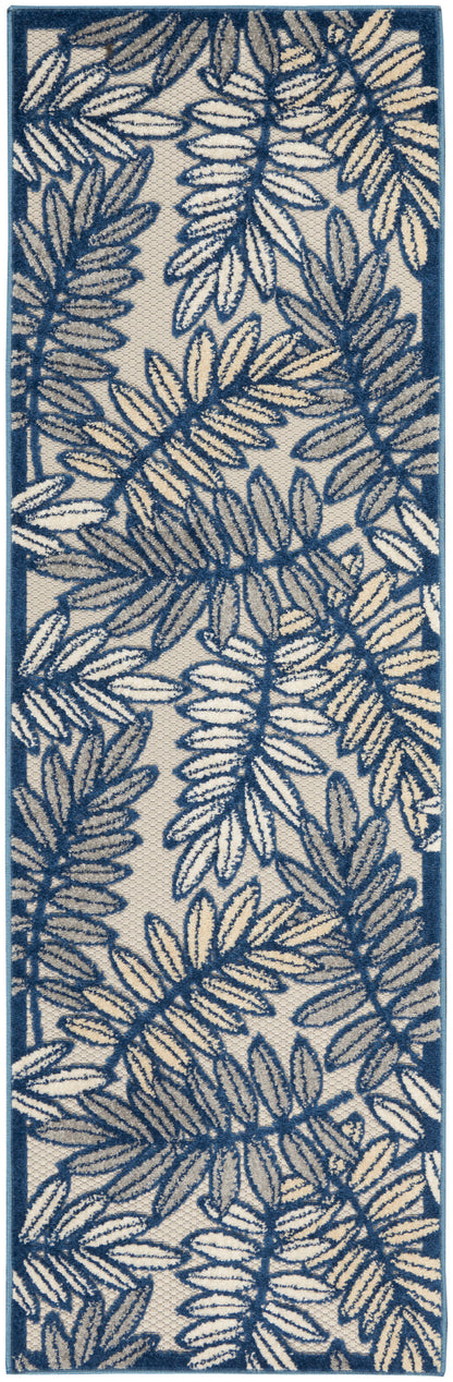 Nourison Home Aloha ALH18 Ivory Navy Contemporary Power-loomed Rugs