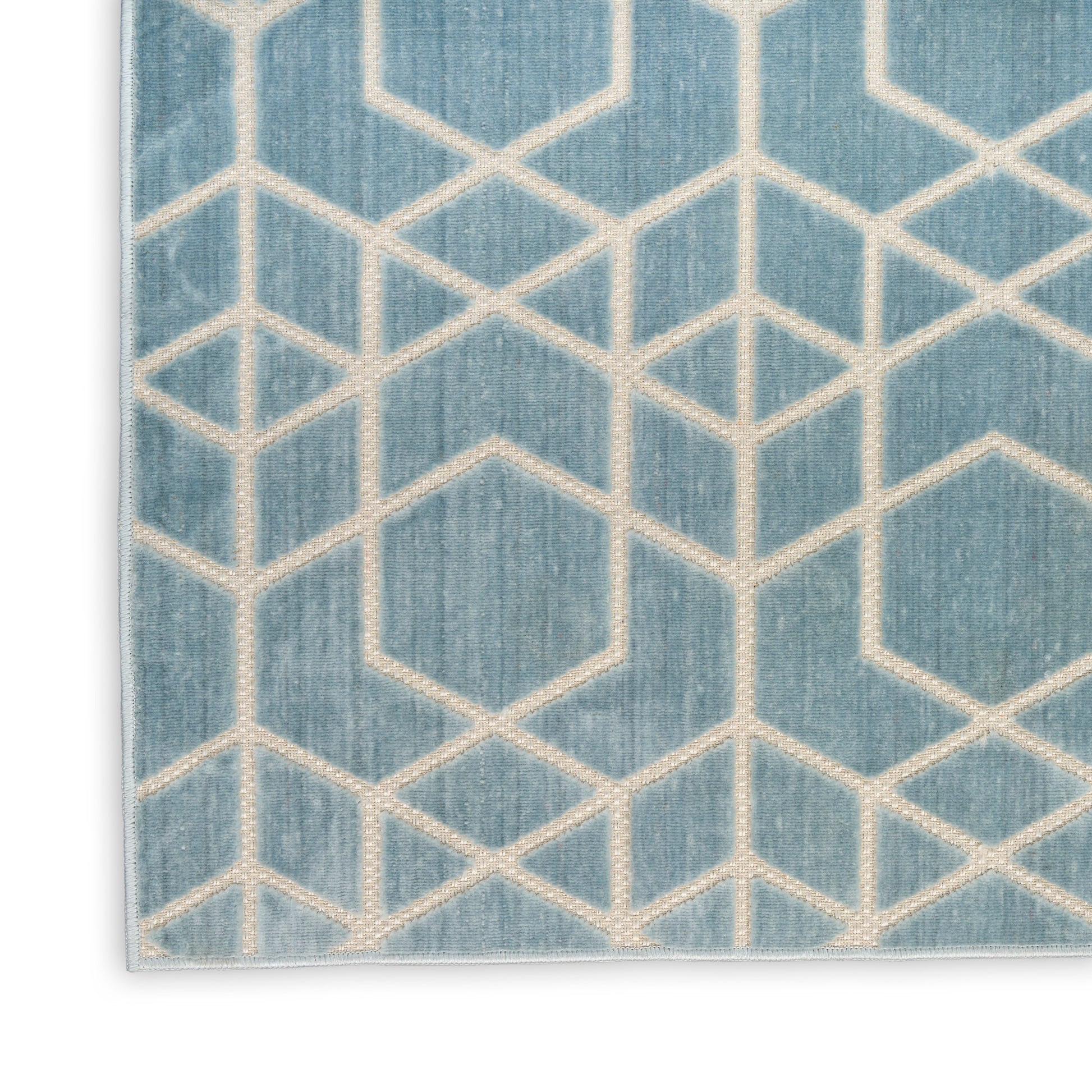 Nourison Home Washable Charm  Blue Ivory  Contemporary