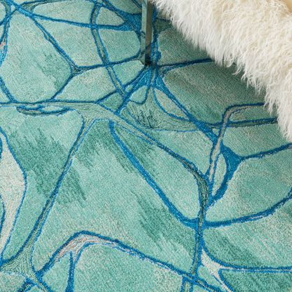 Nourison Home Symmetry  Aqua Blue  Contemporary
