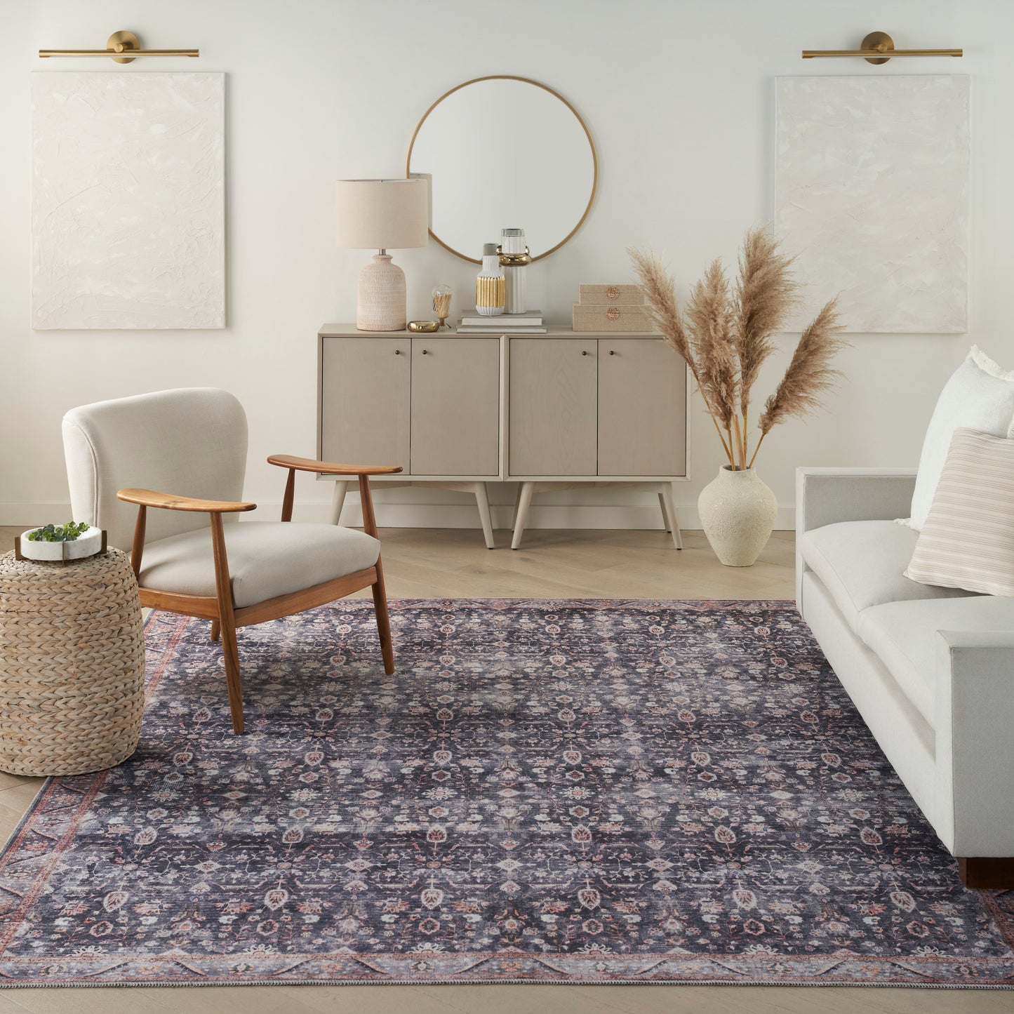 Nourison Home Grand Washables  Navy Ivory  Traditional