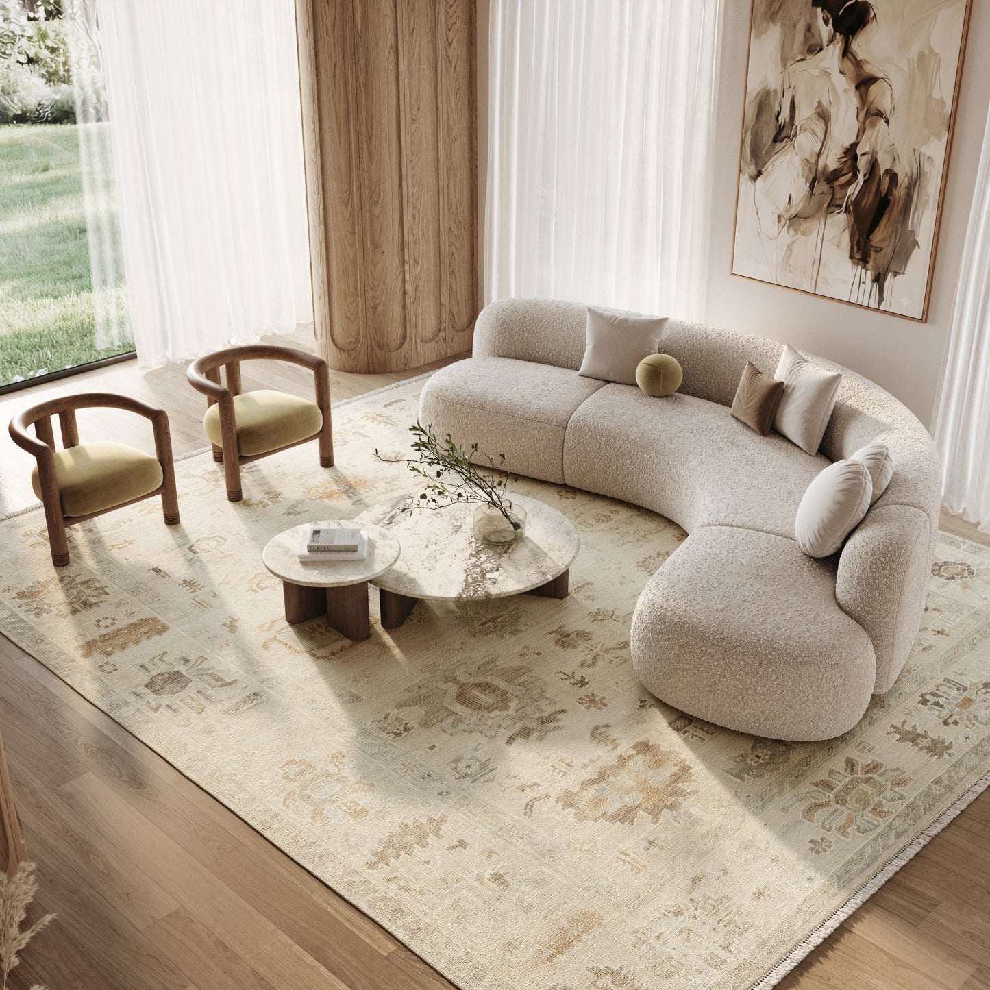 Nourison Home Whispers  Beige  Traditional