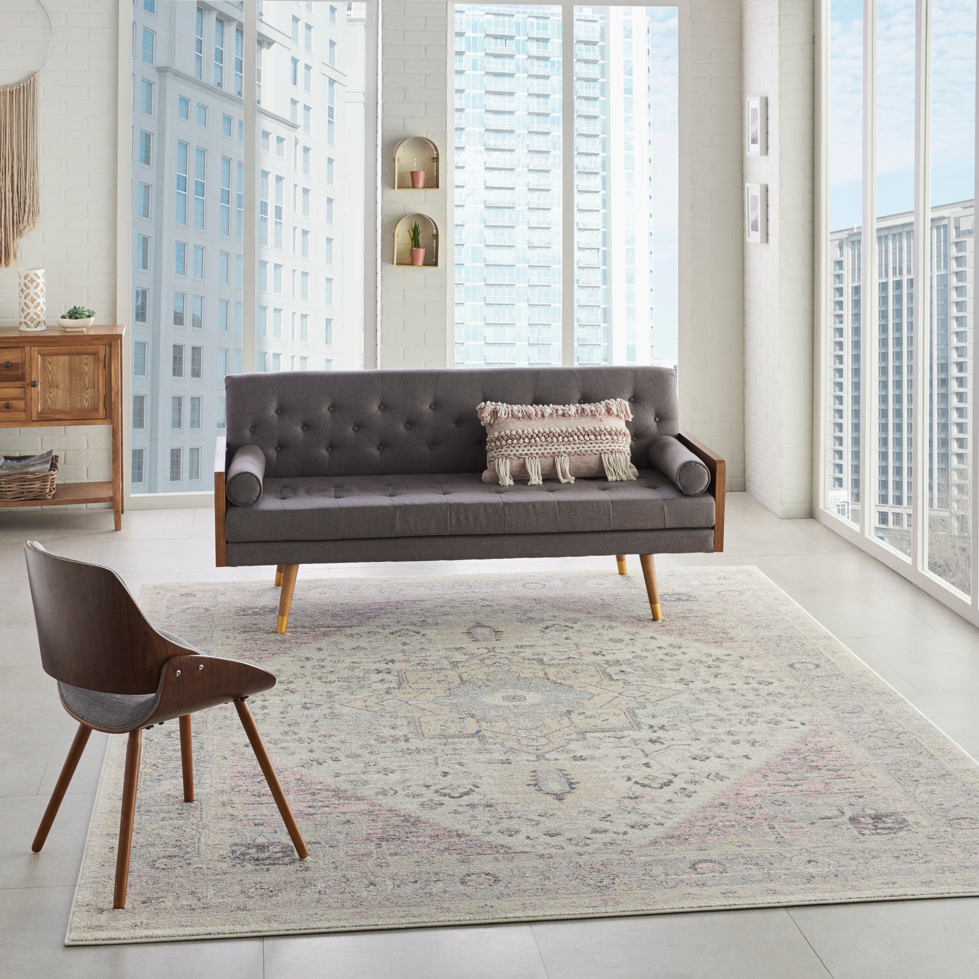 Nourison Home Tranquil  Ivory Pink  Transitional