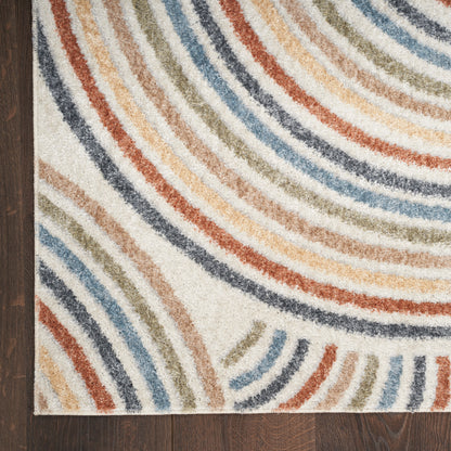 Nourison Home Astra Machine Washable  Ivory Multicolor  Contemporary