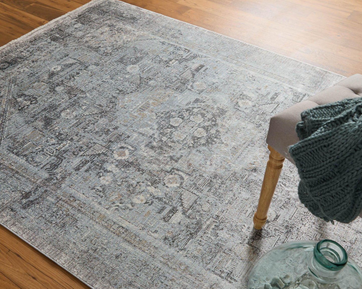 Feizy Sarrant  Gray  Transitional/Bohemian & Eclectic/Casual