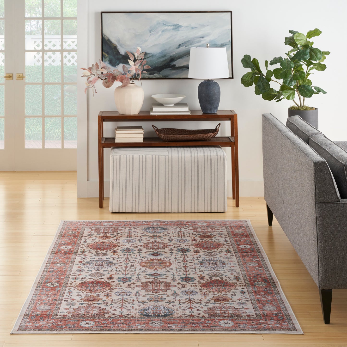 Nourison Home Fulton  Beige Multicolor  Traditional