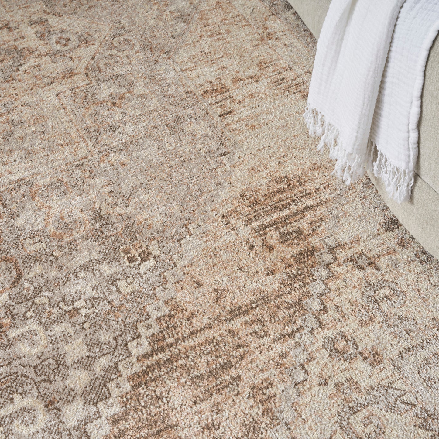 Nourison Home Astra Machine Washable  Beige  Traditional