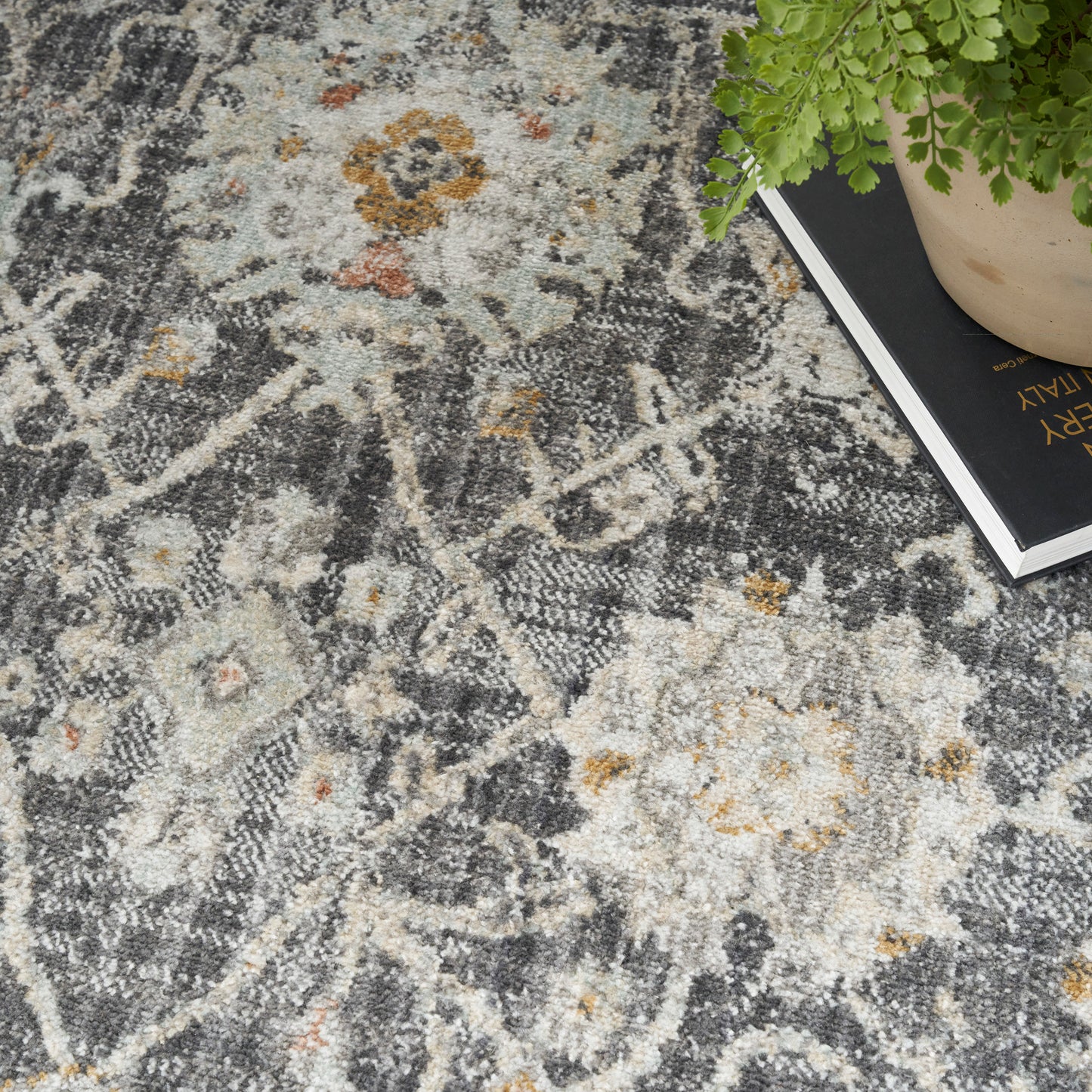 Nourison Home Oushak Home  Charcoal  Traditional