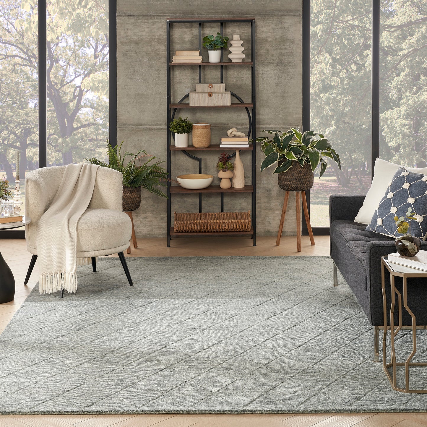 Nourison Home Wool Haven  Blue  Contemporary