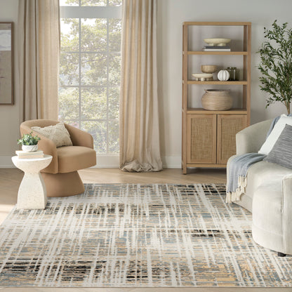 Nourison Home Washable Decor  Ivory Blue  Contemporary