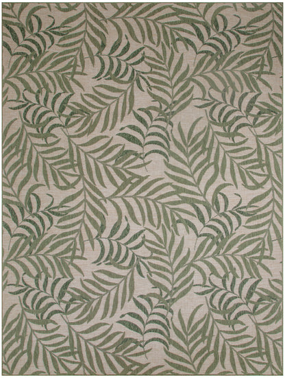 Nourison Home Garden Oasis GOA01 Ivory Green Contemporary Power-loomed Rug
