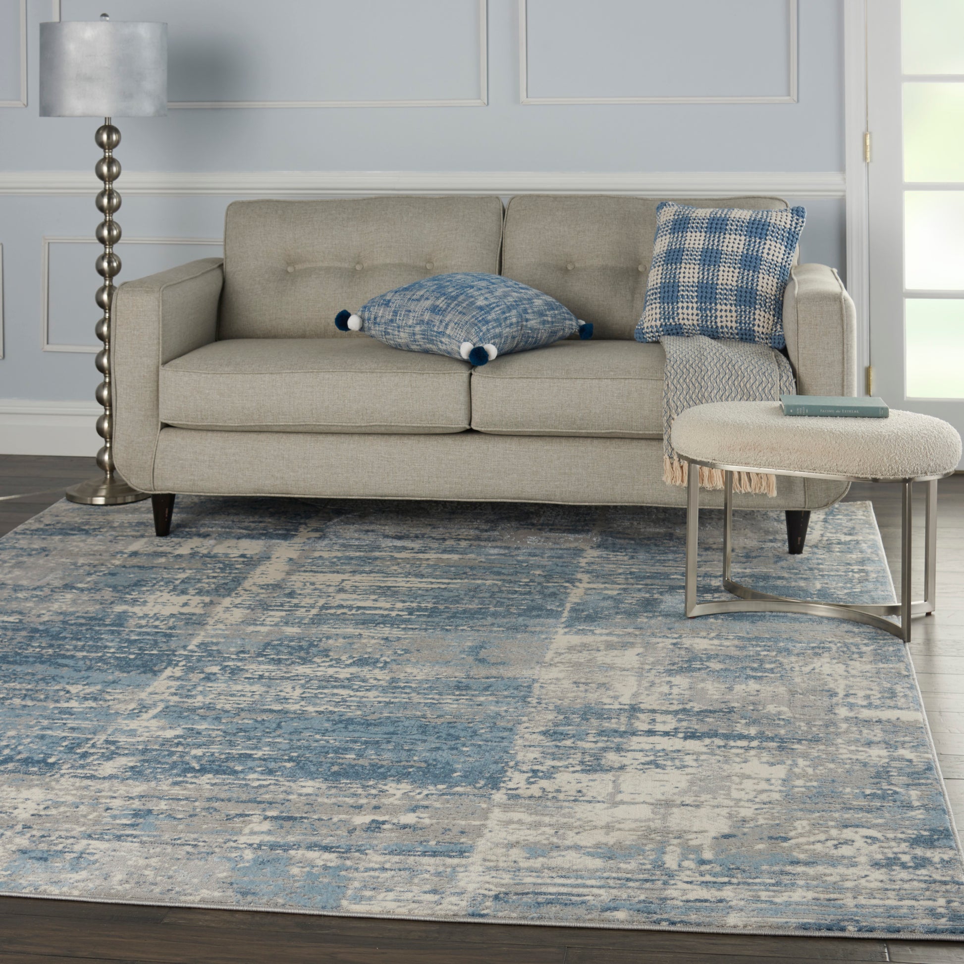 Nourison Home Solace  Ivory Grey Blue  Contemporary
