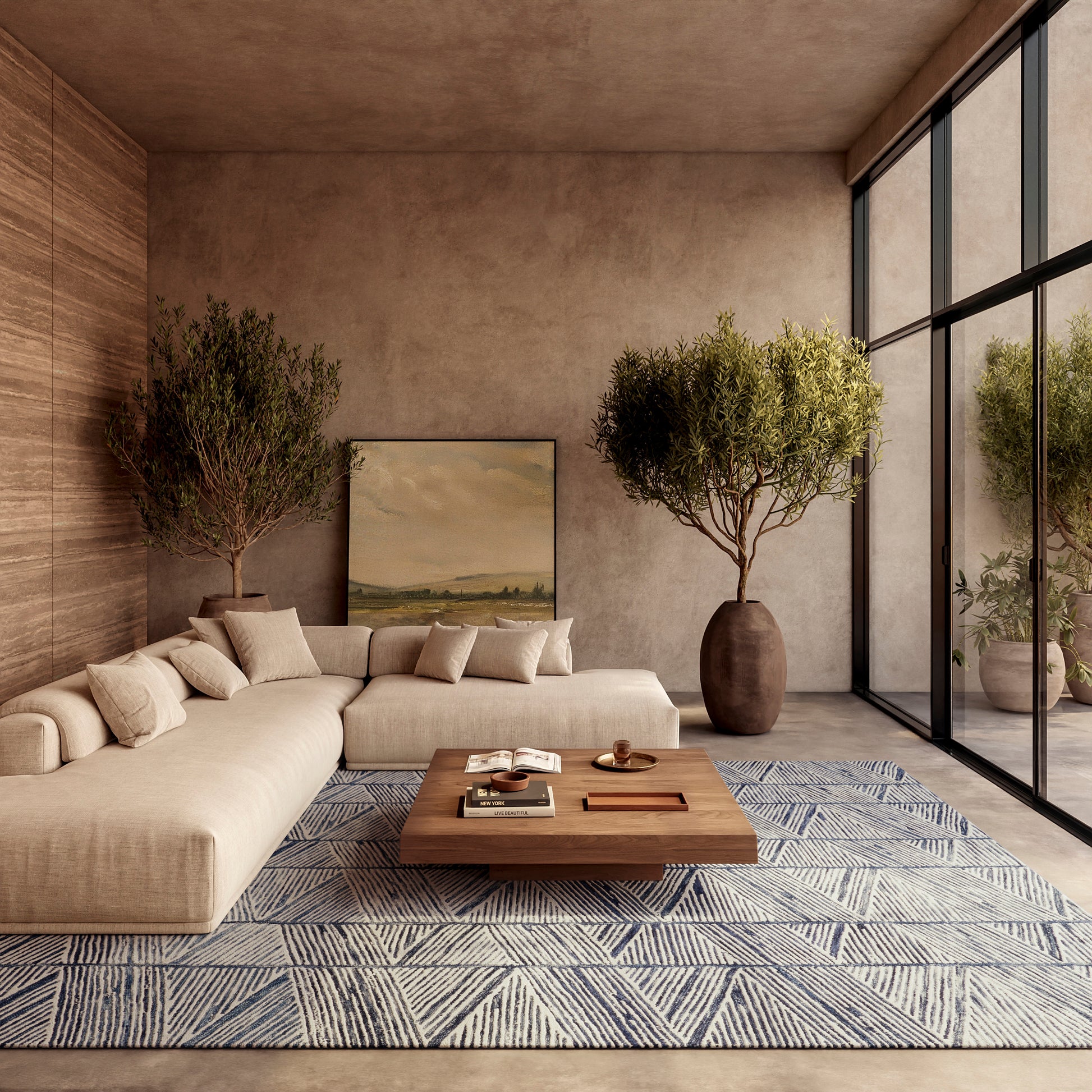 Nourison Home Colorado  White Blue  Contemporary