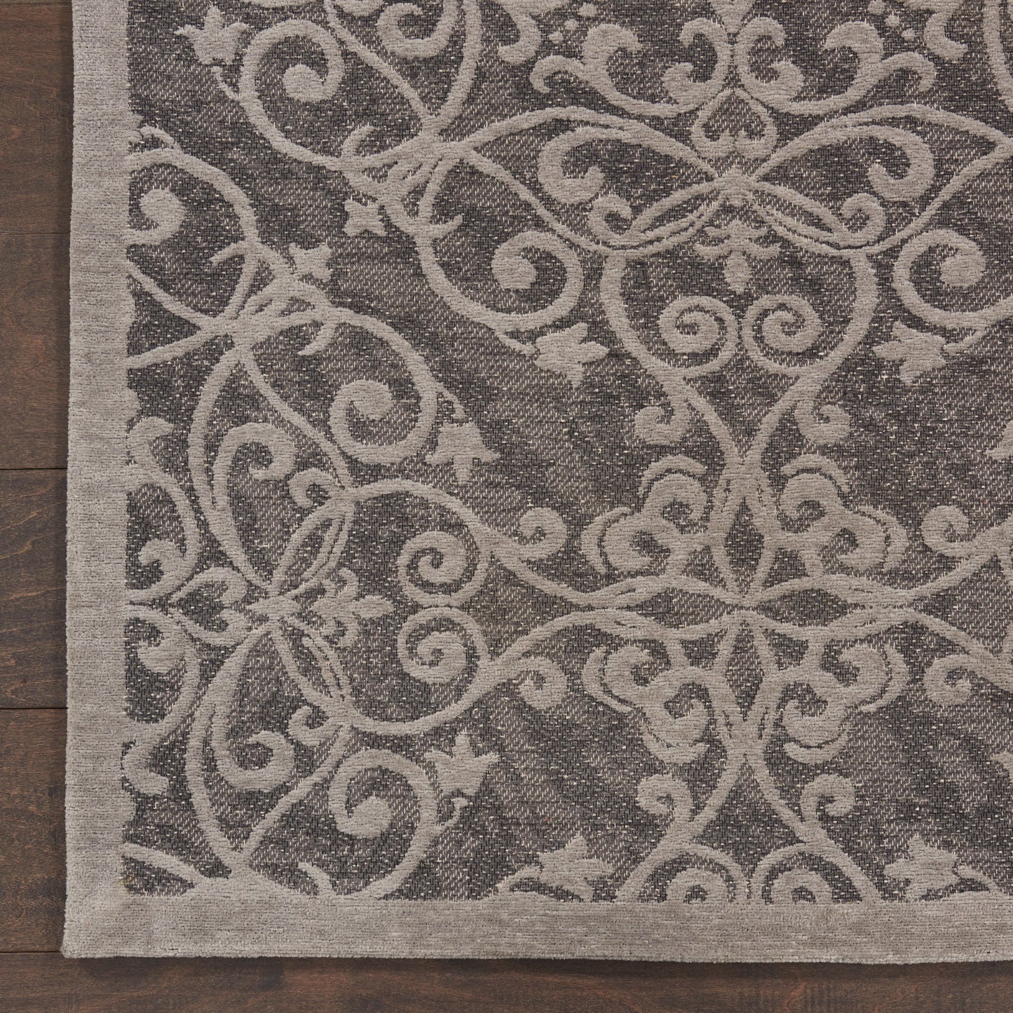 Nourison Home Damask  Grey  Traditional