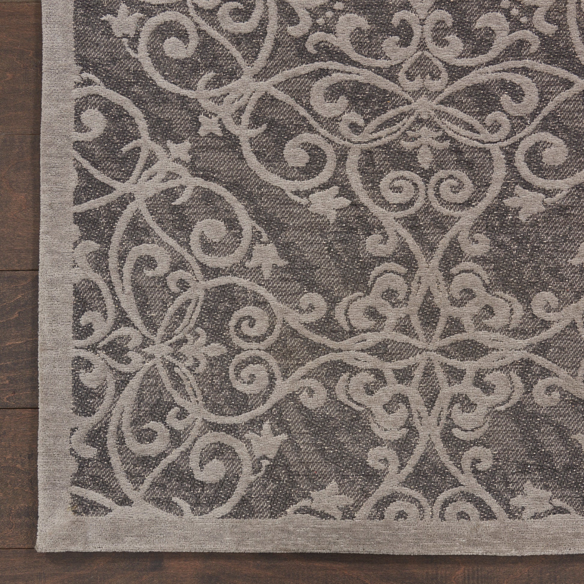 Nourison Home Damask  Grey  Traditional