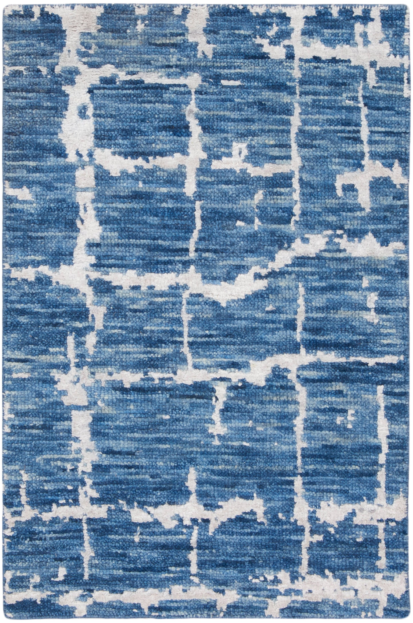 Nourison Home Luna LUN02 Blue Silver Contemporary Hand Knotted Rug