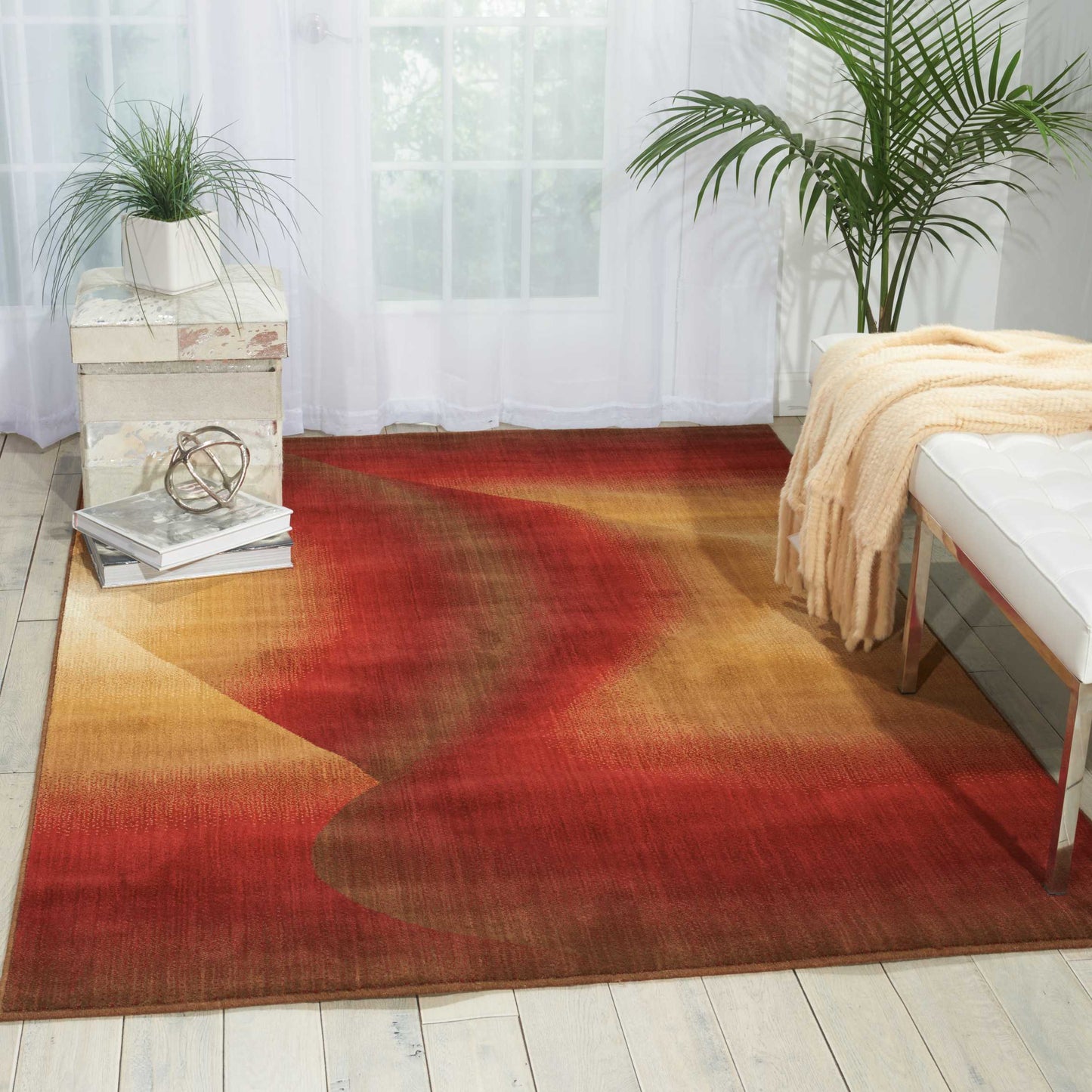 Nourison Home Radiant Arts  Ruby  Contemporary