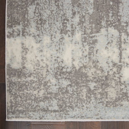Nourison Home Etchings  Grey Light Blue  Contemporary