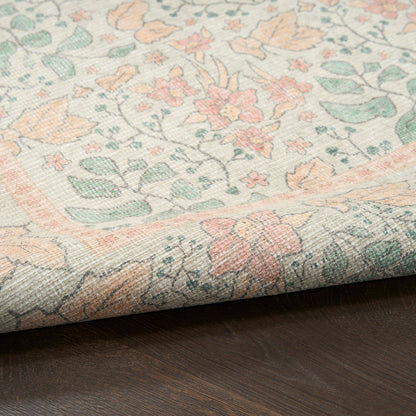 Nourison Home Botanical Washables  Green Multicolor  Contemporary