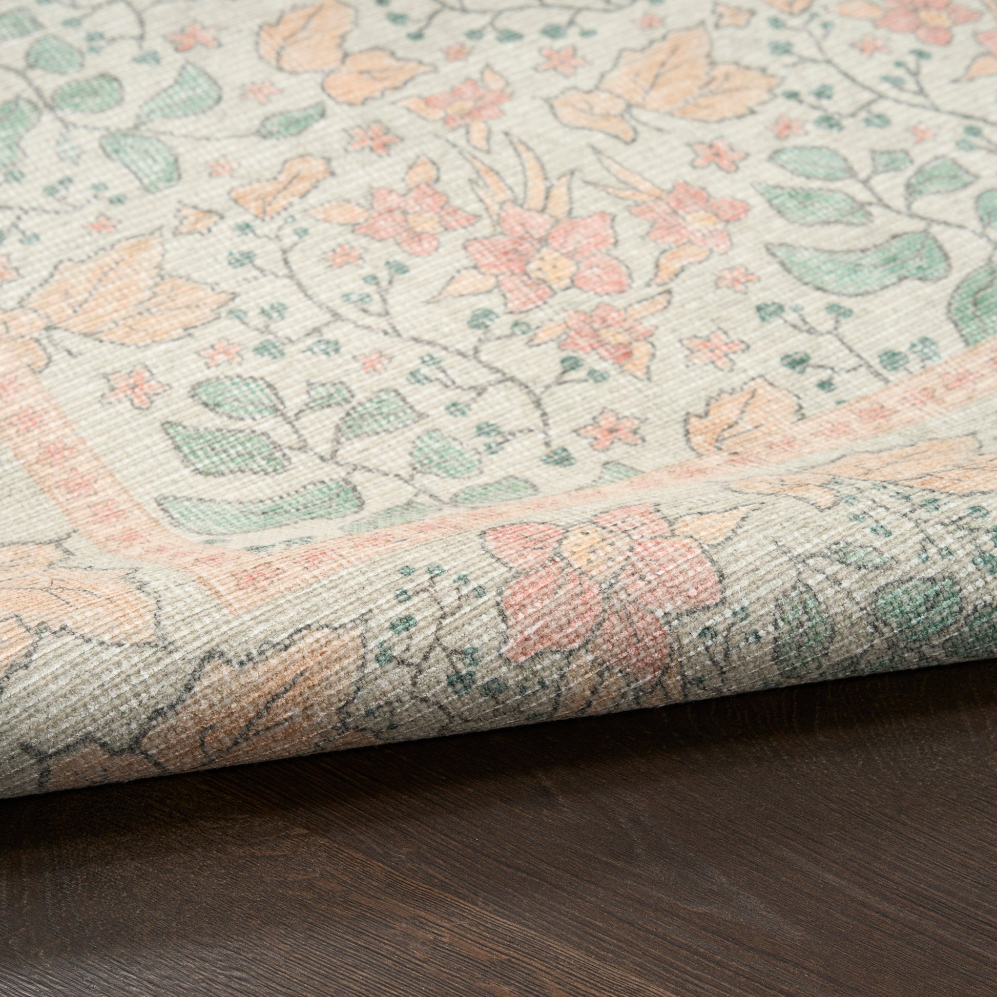 Nourison Home Botanical Washables  Green Multicolor  Contemporary