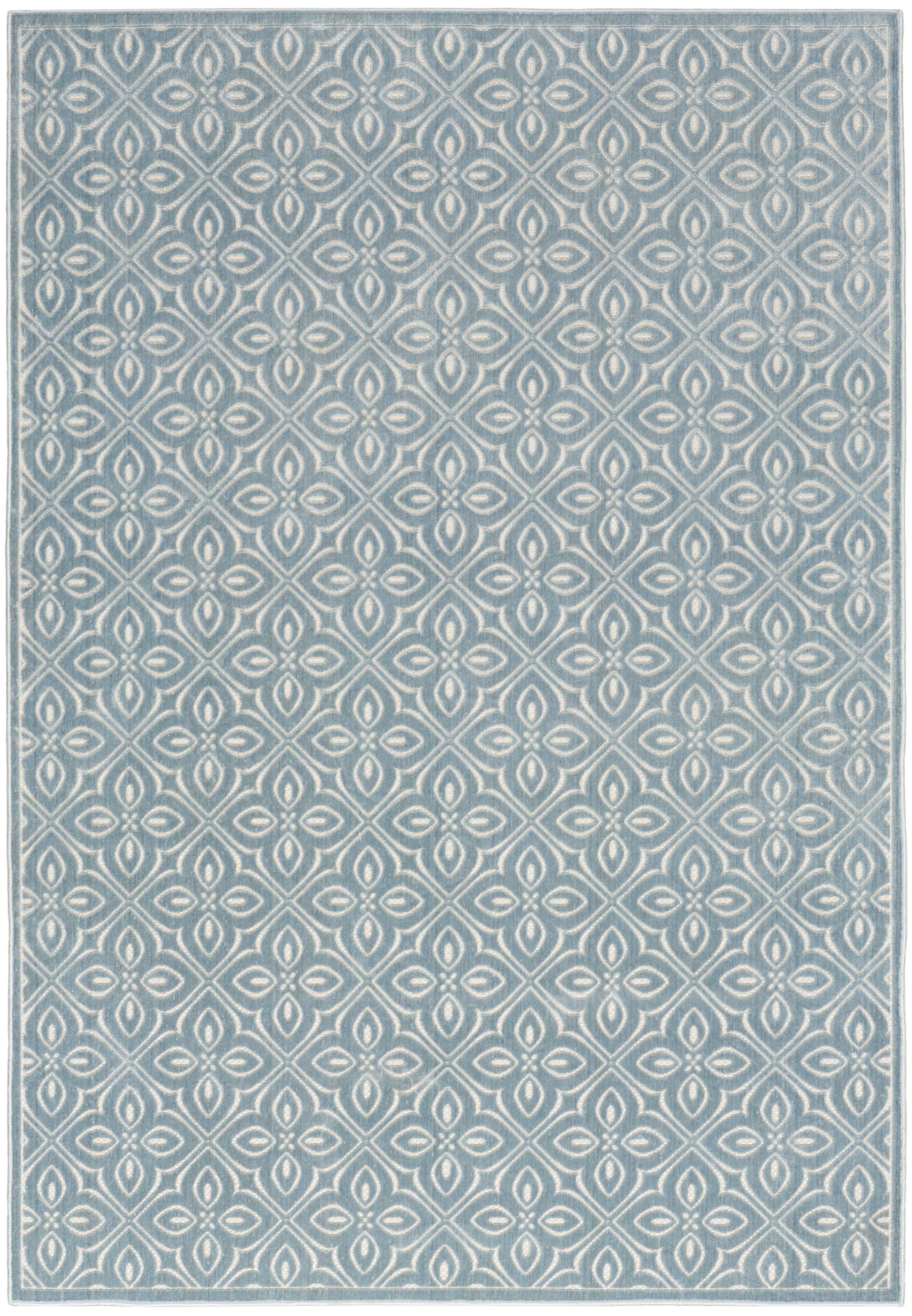 Nourison Home Washable Charm WCH03 Blue Ivory Contemporary Machine Woven Rug