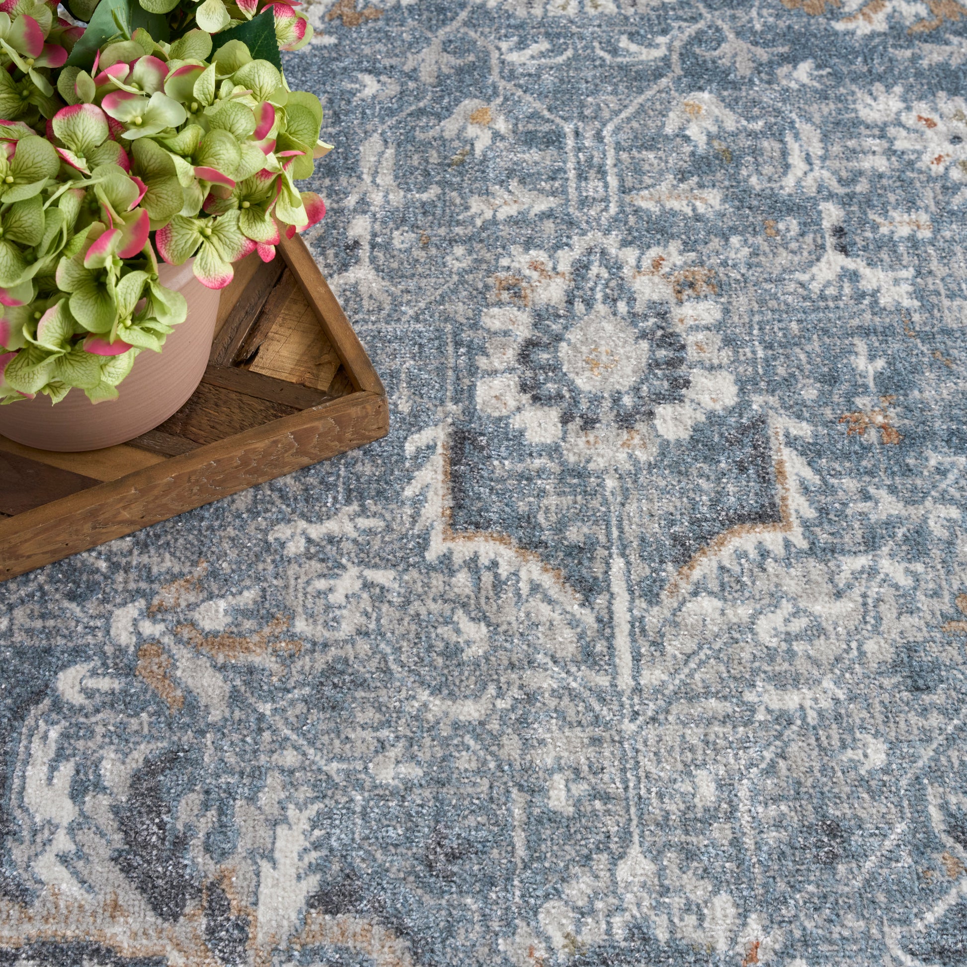 Nourison Home Astra Machine Washable  Blue  Traditional