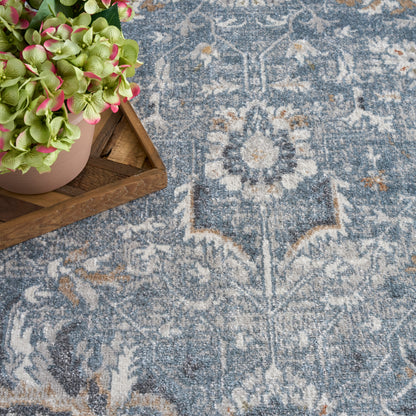 Nourison Home Astra Machine Washable  Blue  Traditional