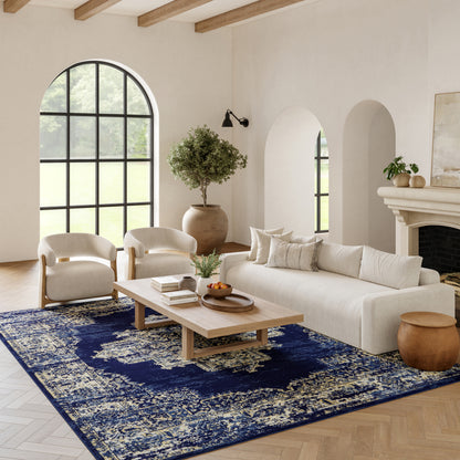 Nourison Home Grafix  Navy Blue  Transitional