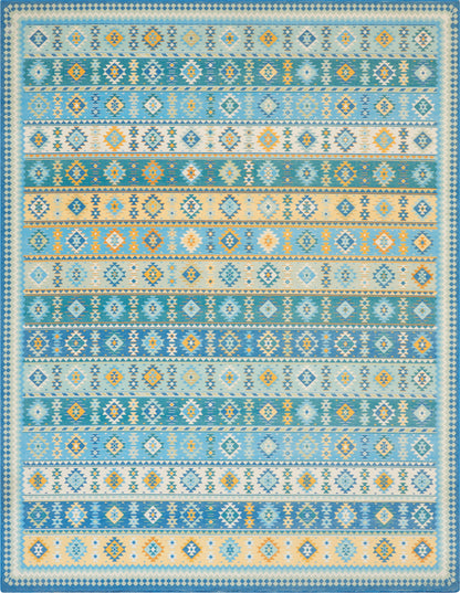 Nourison Home Madera MAD08 Light Blue Transitional Power-loomed Rug